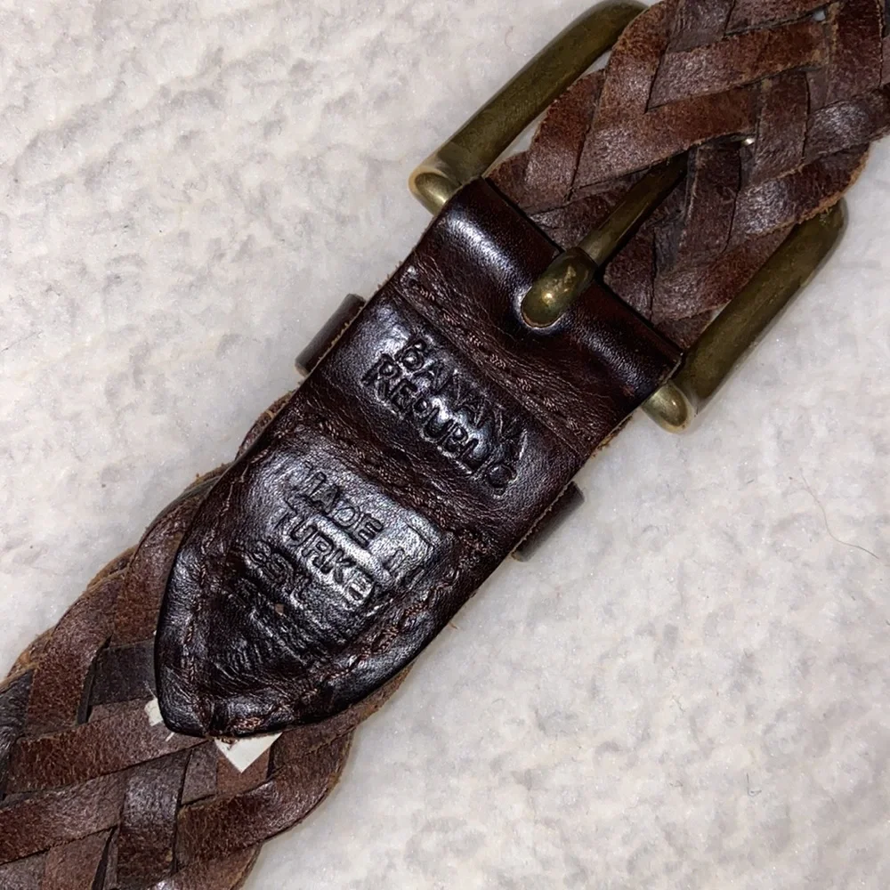 Banana Republic Brown Leather Belt with Gold Buckle